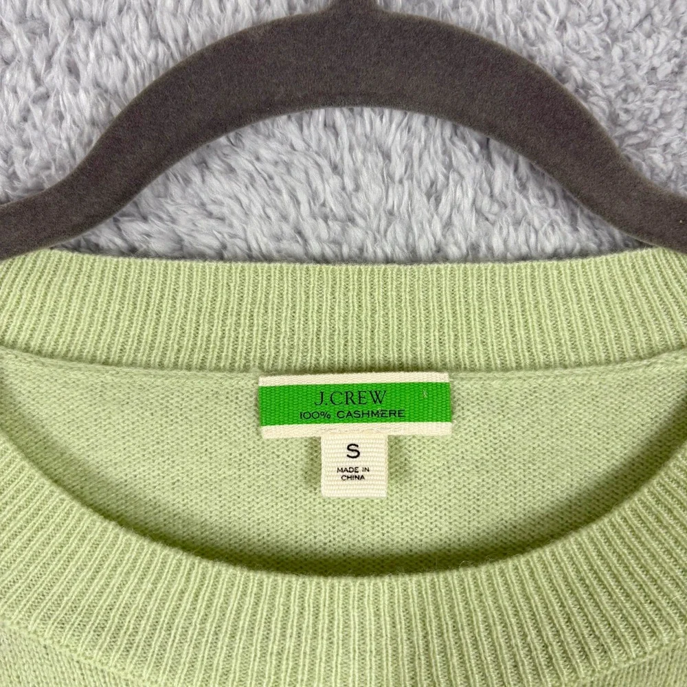 J.‎ Crew 100% Cashmere Slim Fit Crew Neck Sweater Womens Size S Light Green